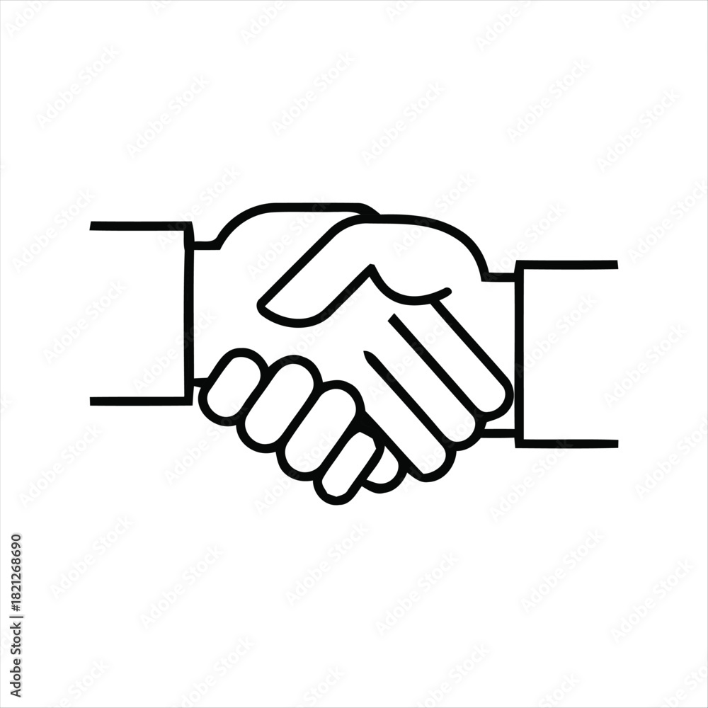 Fototapeta premium Professional business partners reaching an agreement through a friendly handshake gesture, symbolizing collaboration, trust, and successful deal completion in a corporate environment