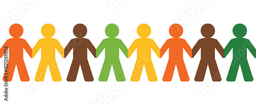 Diverse group of people holding hands in solidarity and unity.