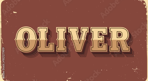 Vintage western style text effect displaying the name Oliver on a distressed brown background.