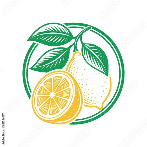  lemon silhouette logo vector line art logo design