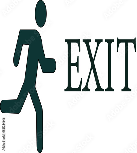 Emergency exit icons.Full set of 22 isolated Emergency exit symbols on green rectangle board. Official ISO 7010 safety signs standard. running man symbol indicating exit direction.