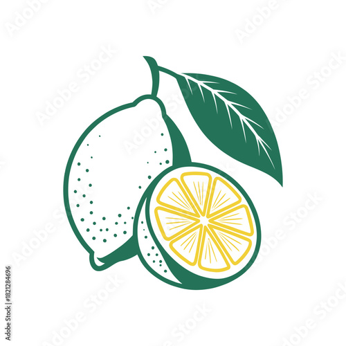  lemon silhouette logo vector line art logo design