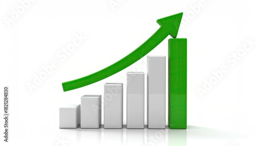 Free Download 3D graph showing upward trend - GFXLoad
