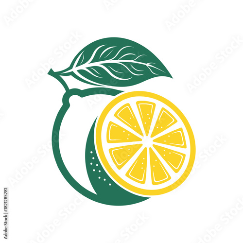  lemon silhouette logo vector line art logo design