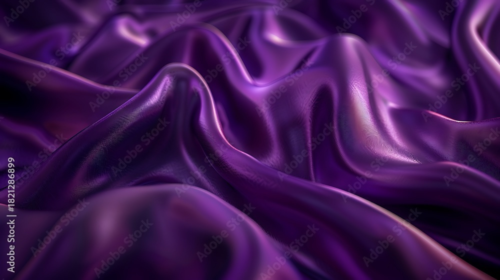 Fototapeta premium Abstract flowing purple liquid fabric with soft lighting and smooth texture