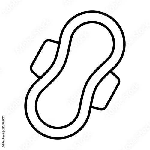 Feminine pads thin line icon, body hygiene concept. Vector graphics. Women intimate hygiene, safety sign on white background, style icon mobile or web design.