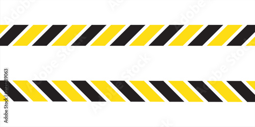 Black and yellow diagonal line striped. Blank vector illustration warning background. Industrial safety and attention symbol line pattern eps10.