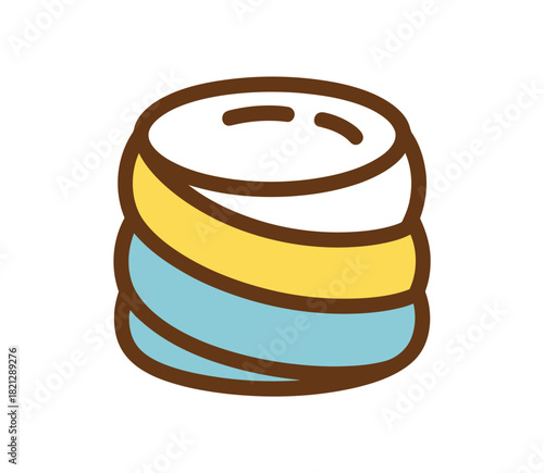 Stacked colorful marshmallows are a sweet treat