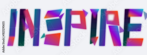 Modern Geometric Inspire Graphic on Dark Background, colorful abstract background