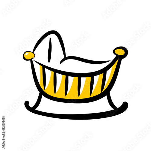 vector clip art baby crib for web and graphic design