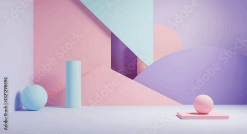 Abstract pastel geometric shapes create a stylish and visually appealing background