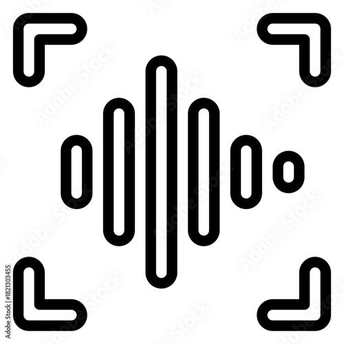 voice recognition line icon
