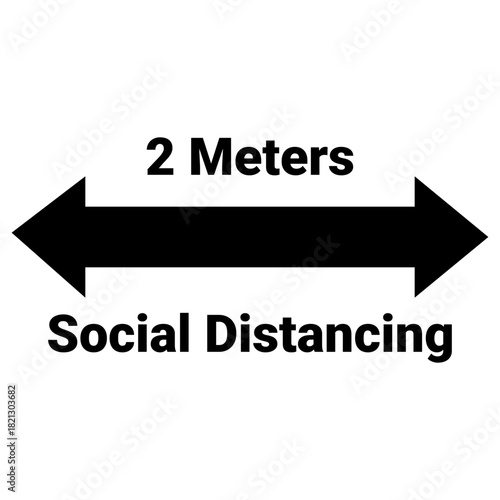  2 meters social distancing vector