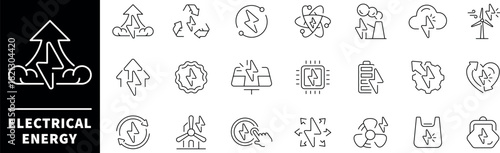 Energy vector icons. Energy icon set. Power, renewable, ecology, electricity, energy related icon set.
