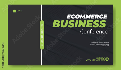 Dynamic ecommerce business conference event poster with inspiring speakers and networking opportunities