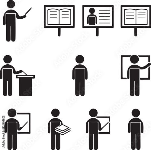 Presentation and Education Icon Set
