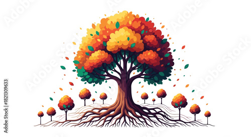 Abstract geometric composition with vibrant color splashes and clean lines suitable for modern graphic design projects and digital art