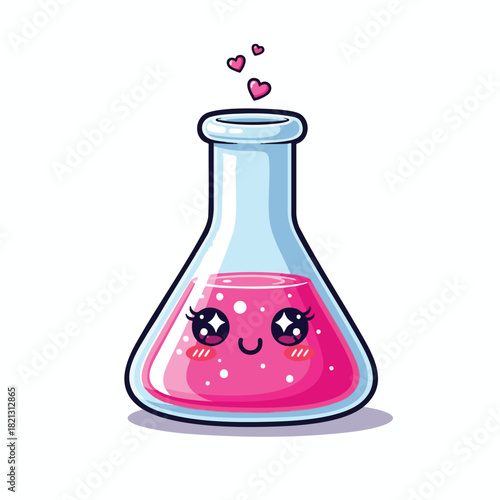 Pink Love Potion in Erlenmeyer Flask