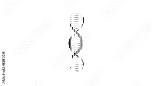 Dna strand symbol, black isolated silhouette