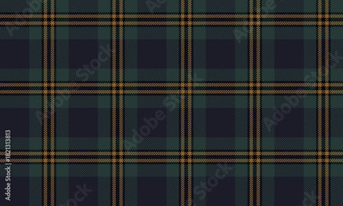 Seamless plaid pattern, navy, green, yellow, black, classic design for fashion, clothes, skirts, pants, adding a distinctive and modern touch to every style.