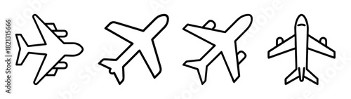 Airplane vector illustration set, different types of planes, aviation and travel concept design element