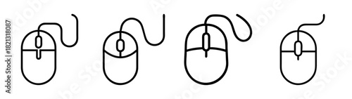 Computer mouse vector illustration set for graphic design and web design projects stock image