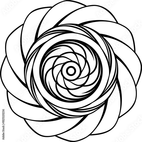 Foto Intricate Floral Design A Captivating Black and White Rose.