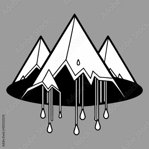 Melting Mountains A stark depiction of environmental change and fragility.