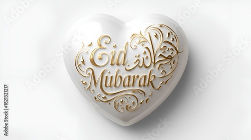 Glossy White Heart in High-Detail Digital Art