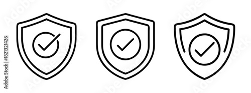 Find security shield check mark icon vector design for protection and safety illustration concept