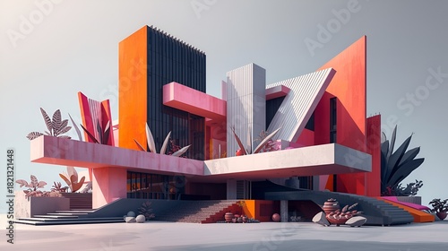 Lucid Origin Abstract Architectural Composition Featuring Sleek Modern Design