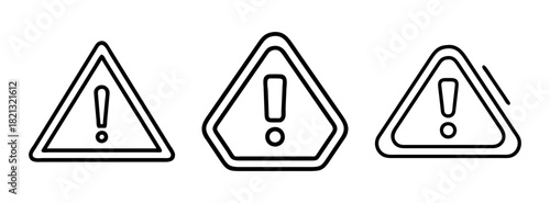 Download free vector attention sign exclamation mark warning symbol safety caution alert danger hazard risk icon set for web and print