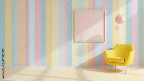 Title: Abstract Minimal Pastel Multicolor Concept Art Background