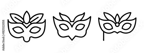 Downloadable vector illustration of halloween masks for parties and costume diy projects