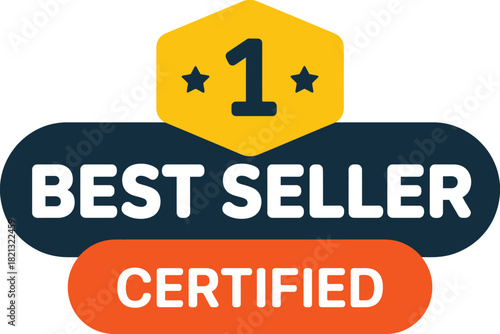 A stylized badge with the words 'BEST SELLER CERTIFIED' and the number '1' prominently displayed.