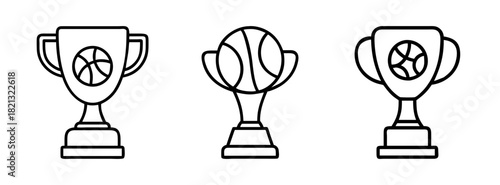 Basketball tournament trophy vector illustration for sports achievement and championship award design