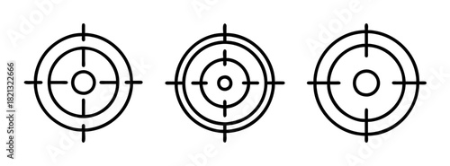 Three targets vector illustration aiming accuracy bullseye precision focus achievement goal hit mark