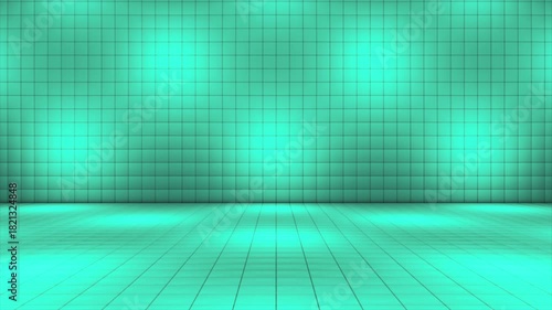 Broadcast Hi-Tech Blinking Illuminated Cubes Stage Floor, Multi Color, Events, 3D, Loopable, 4K