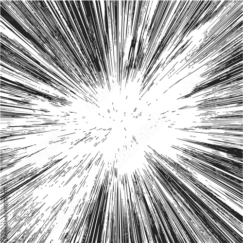 Speed lines sketch hand drawn comic burst radial action background. Vector illustration