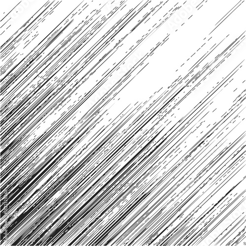 Diagonal lines abstract sketch, hand drawn dynamic black streaks on white background. Vector illustration