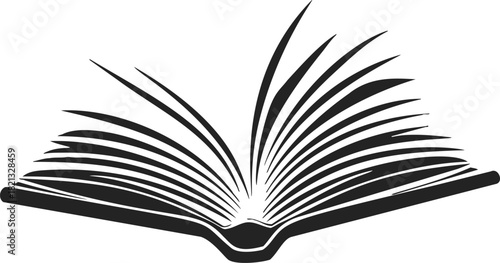 Open book sketch, hand drawn style with fanned pages. Vector illustration