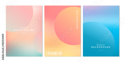  Luxury blurred invitation set vector template. Elegant cards blur gradient background for presentation, backdrop, banner, invitation. 