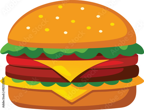Mouthwatering gourmet cheeseburger vector illustration scalable eps icon