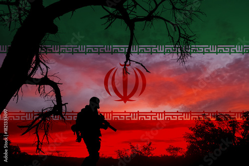 Conceptual image of war between Israel and Iran