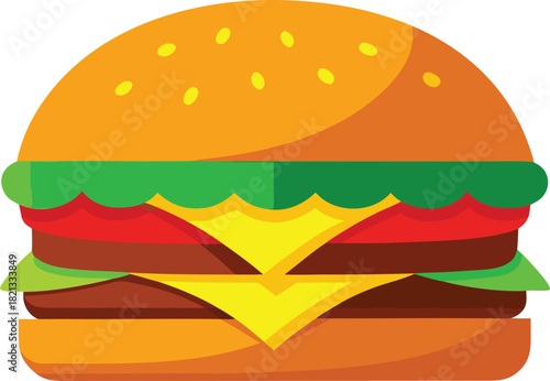 Gourmet double cheeseburger delicious fast food vector illustration eps scalable