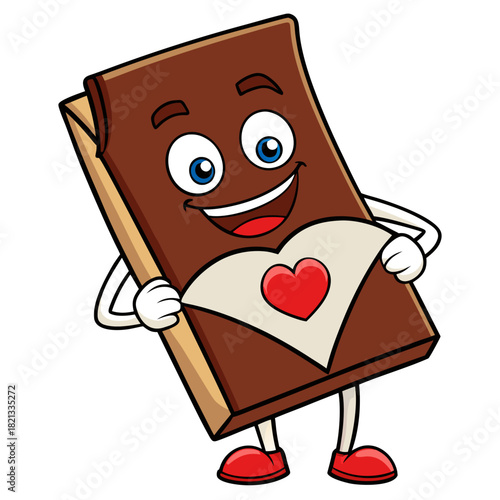 Chocolate bar shaped like a love