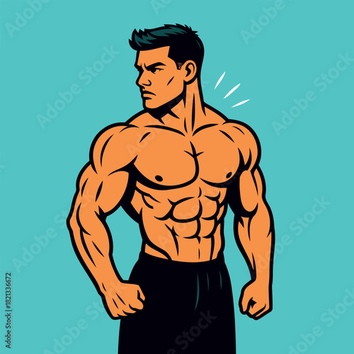 Muscular Young Man With Naked Torso