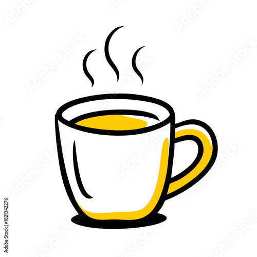 vector clip art coffee mug on white background for web and graphic design