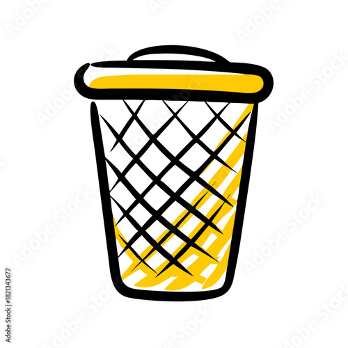 vector clip art dustbin on white background for web and graphic design