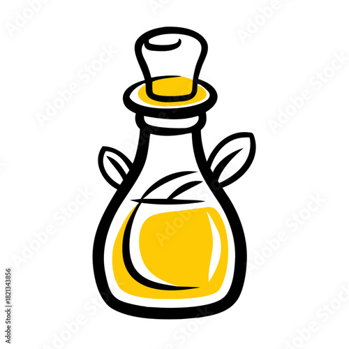vector clip art essential oil bottle on white background for web and graphic design